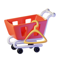 shopping carrello. isolato su transparant sfondo. 3d illustrazione. alto risoluzione png