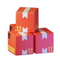 Box Delivery. Isolated on transparant background. 3D illustration. High resolution png