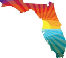 Colorful Sunset Outline of Florida Vector Graphic Illustration Icon