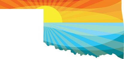 vistoso puesta de sol contorno de Oklahoma vector gráfico ilustración icono