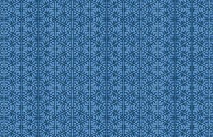 Blue ikat hexagonal fabric pattern vector