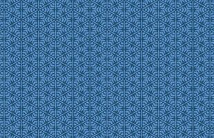 Blue ikat hexagonal fabric pattern vector