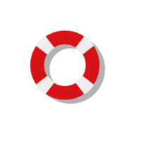 Lifebuoy on the water. Flat style illustration png