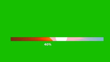 Fortschritt Bar Animation Blau Himmel zu Sonnenuntergang Himmel auf Horizont mit numerisch Text Veränderung Position auf das Grün Bildschirm video