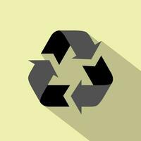 reciclaje, reciclar icono vector en plano estilo. flecha símbolos ese formar un giratorio triángulo