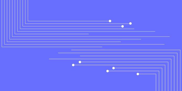 Violet white minimal abstract futuristic tech background with circuit lines vector