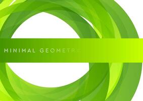 Green circles abstract tech geometric minimal background vector