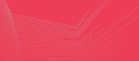 Pink white minimal lines abstract futuristic tech background vector