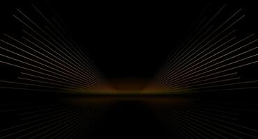 Deluxe golden minimal lines abstract futuristic tech background vector