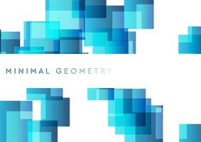 Blue squares abstract tech geometric minimal background vector