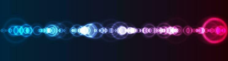 Blue purple glowing neon lens flare effect abstract banner vector