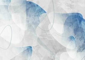 Blue and grey grunge wavy shapes abstract background vector