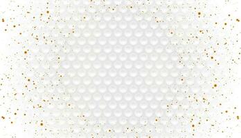 Shiny golden dots and grey white circles abstract background vector