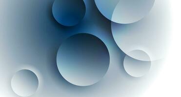 Blue white geometric tech background with glossy circles vector