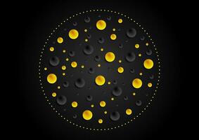 Black and yellow glossy beads abstract background vector