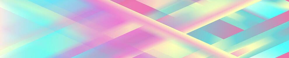 Holographic glossy stripes geometric abstract tech banner vector