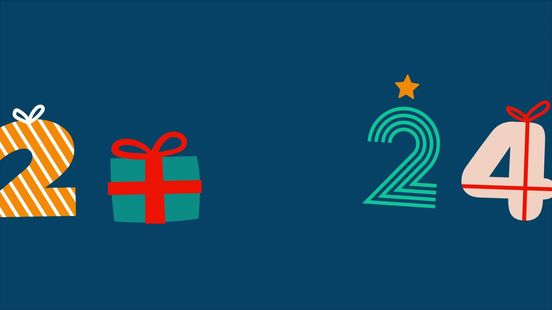 New Year 2024 Season's Greeting Animation 32406962 Stock Video at Vecteezy