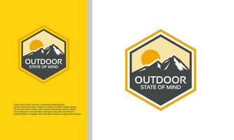 logo vector with track in the middle and adventure tool for outdor and travel business