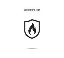 Shield fire icon, Vector illustration