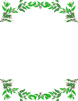 blad och blomma ram. blommig gren ClipArt png