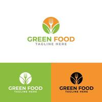 Green Food And Restaurant Vector Icon And logo design Vector Template