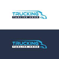 Transport logistics trucking moving logo design Vector Template