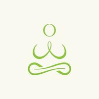 Logo design graphic concept creative abstract premium vector sign unique stock meditation yoga line with meta infinity Related to health care wellness