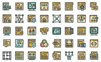 Interface designer icons set vector color