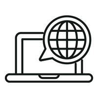 Web laptop message icon outline vector. Share line vector
