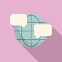 Global message icon flat vector. Group button vector