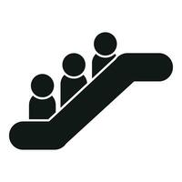 People exit escalator icon simple vector. Help alarm vector