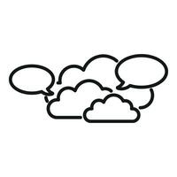 Cloud messaging icon outline vector. Social media vector