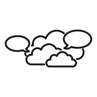 nube mensajería icono contorno vector. social medios de comunicación vector