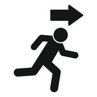 Evacuation direction icon simple vector. Pull help vector