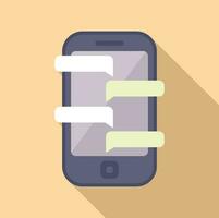 Phone big chat icon flat vector. Internet content vector