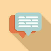 Chat icon flat vector. Web message vector