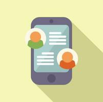 New group phone message icon flat vector. Speech target vector