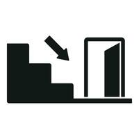 Emergency stairs exit icon simple vector. Alarm fire vector