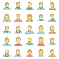 Avatar user icon set vector color