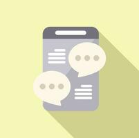 Online web chat icon flat vector. Media network vector