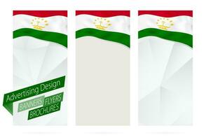 Design of banners, flyers, brochures with flag of Tajikistan. vector