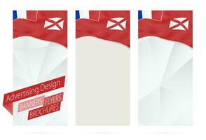 Design of banners, flyers, brochures with flag of Wallis and Futuna. vector