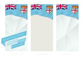 Design of banners, flyers, brochures with flag of Fiji. vector