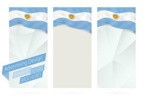 Design of banners, flyers, brochures with flag of Argentina. vector