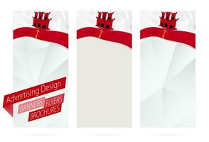 Design of banners, flyers, brochures with flag of Gibraltar. vector