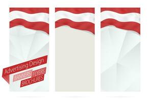 Design of banners, flyers, brochures with flag of Austria. vector