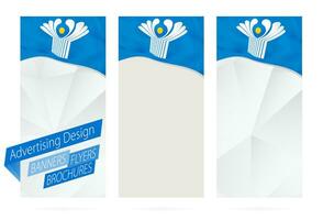 Design of banners, flyers, brochures with flag of CIS. vector