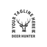 Deer Hunter logo design vector template