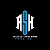 ASH letter logo creative design with vector graphic Pro Vector