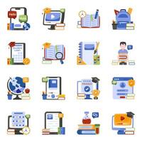 Pack of Learning Flat Icons vector